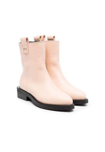 Nº21 Kids logo-plaque leather ankle boots - Nude