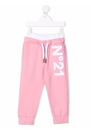 Nº21 Kids logo-patch trackpants - Rosa