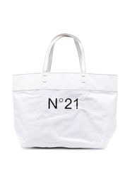 Nº21 Kids Transparenter Shopper mit Logo-Print - Weiß