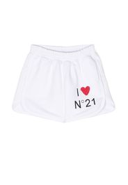 Nº21 Kids 'I Love Nº21' shorts - Weiß