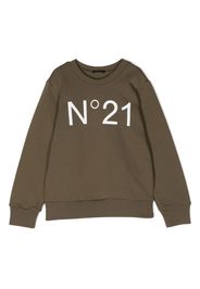 Nº21 Kids logo-print crew-neck sweatshirt - Grün