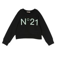 Nº21 Kids logo-print long-sleeve sweatshirt - Schwarz