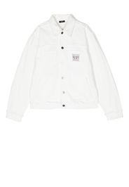 Nº21 Kids logo-patch long-sleeve shirt - Weiß