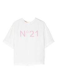 Nº21 Kids logo-print short-sleeve blouse - Weiß