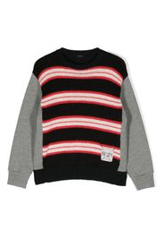 Nº21 Kids Gestreifter Strickpullover - Schwarz