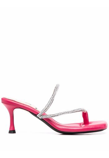 Nº21 crystal-embellished strap mules - Rosa