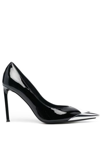 Nº21 contrast-toecap 100mm leather pumps - Schwarz