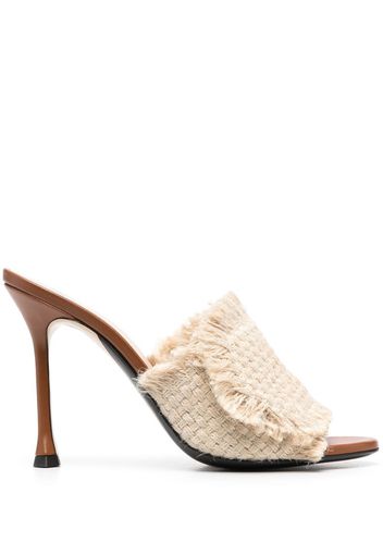 Nº21 jute-strap mules - Nude