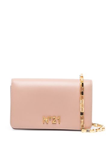 Nº21 logo-plaque leather bag - Nude