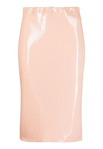 Nº21 sequin-design midi skirt - Nude