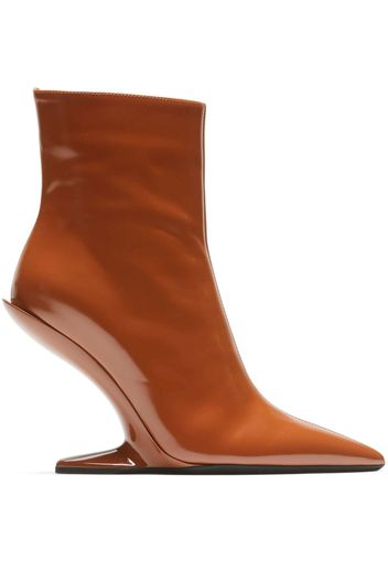 Nº21 patent-finish leather ankle boots - Braun