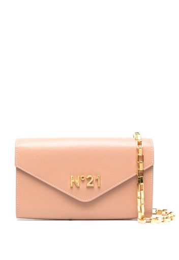 Nº21 logo-lettering leather shoulder bag - Nude