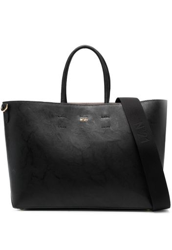 Nº21 logo-stamp leather tote bag - Schwarz