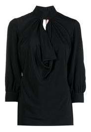 Nº21 ruched keyhole-neck blouse - Schwarz