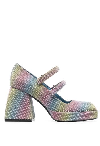 Nodaleto Bulla Babies rainbow sparkle pumps - Blau