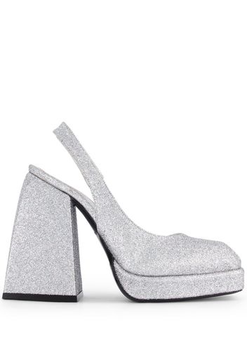 Nodaleto square-toe block-heel pumps - Silber