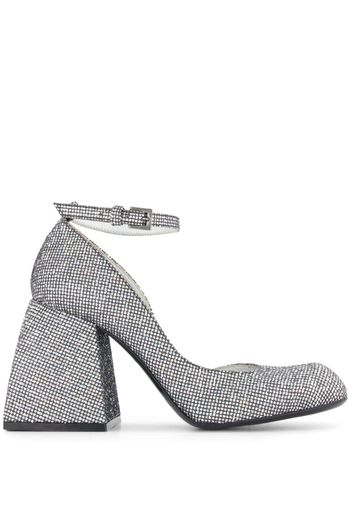 Nodaleto square-toe block-heel pumps - Silber