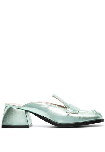 Nodaleto Cara metallic block-heel mules - Grün