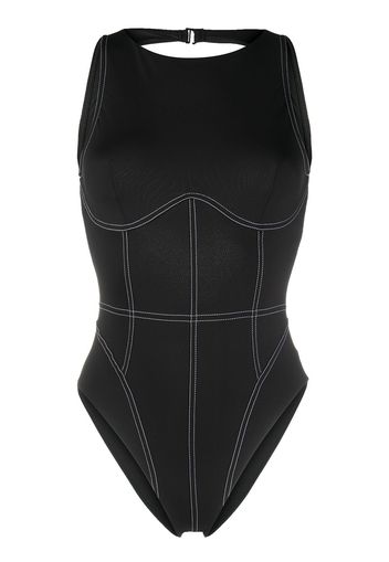 Noire Swimwear Rückenfreier Badeanzug - Schwarz