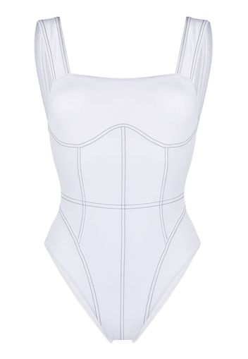 Noire Swimwear Badeanzug mit Rückenausschnitt - Weiß