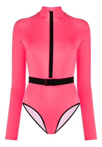 Noire Swimwear Langärmeliger Badeanzug - Rosa