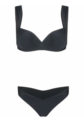 Noire Swimwear underwired lurex bikini set - Schwarz