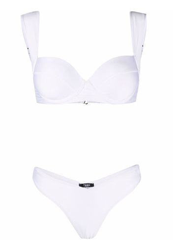 Noire Swimwear underwired lurex bikini set - Weiß