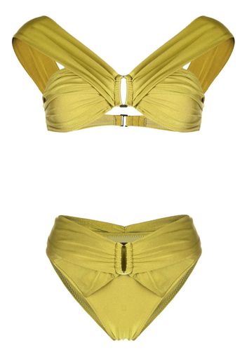 Noire Swimwear ruched-detail bikini set - Grün