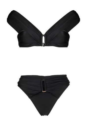 Noire Swimwear Bikini mit hohem Bund - Schwarz