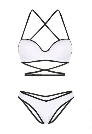 Noire Swimwear crossover-straps balconette bikini set - Weiß