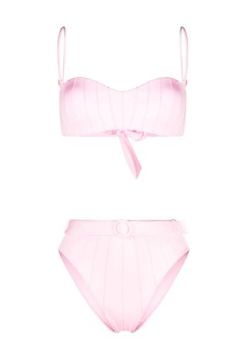 Noire Swimwear Bikini mit hohem Bund - Rosa