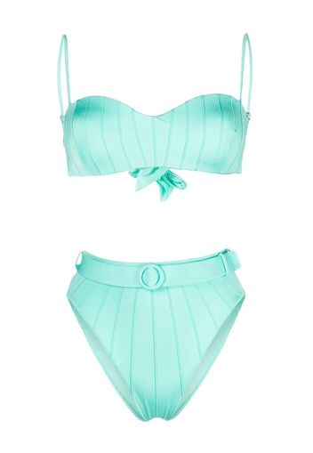 Noire Swimwear Bikini mit hohem Bund - Blau