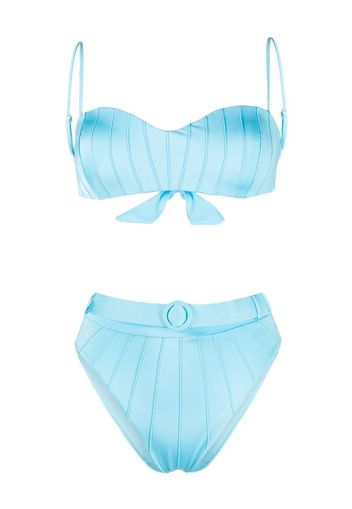 Noire Swimwear Bikini mit hohem Bund - Blau