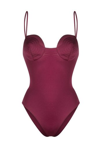 Noire Swimwear Badeanzug mit Stickerei - Rosa