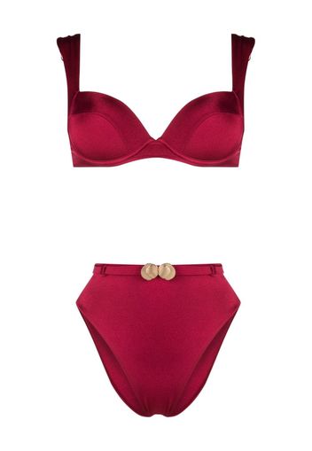 Noire Swimwear shell-charm detail bikini set - Rosa