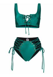 Noire Swimwear Metallic-Bikini - Grün