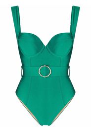 Noire Swimwear Badeanzug mit Gürtel - Grün