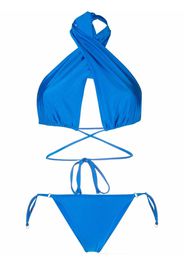 Noire Swimwear shiny-finish triangle-cup bikini set - Blau
