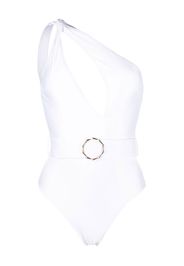Noire Swimwear Badeanzug mit Gürtel - Weiß