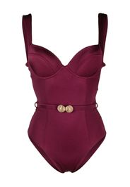 Noire Swimwear Badeanzug mit Corsage - Rosa