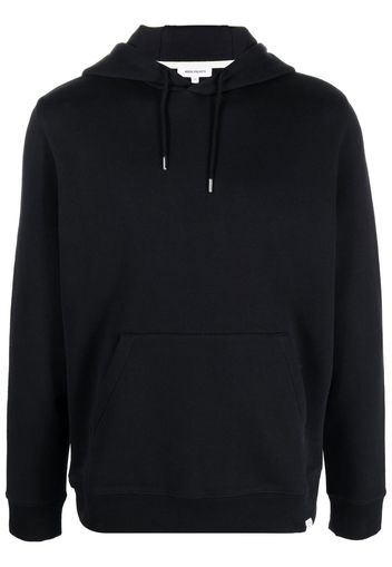 Norse Projects logo-patch long-sleeve hoodie - Schwarz