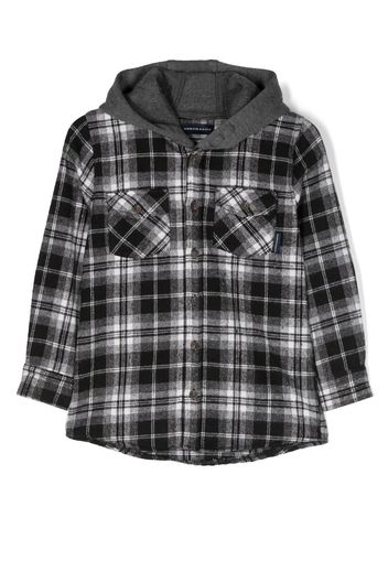 North Sails Kids hooded checked shirt - Schwarz