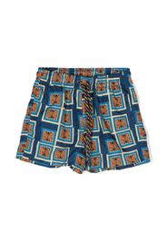 Nos Beachwear graphic-print drawstring swim short - Blau