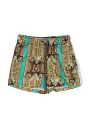 Nos Beachwear graphic-print swim shorts - Gelb