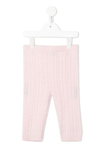 N.PEAL KIDS Leggings mit Zopfmuster - Rosa