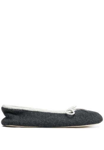 N.Peal Slipper mit Schleife - Grau