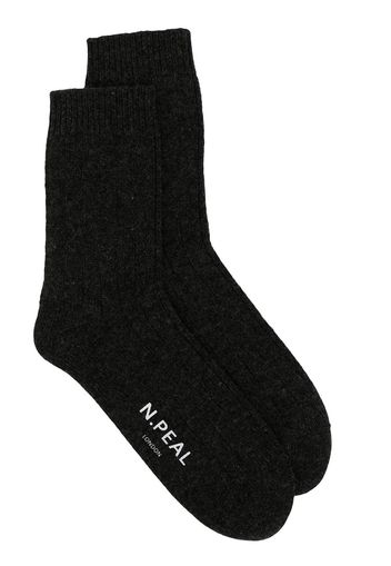 N.Peal Socken mit Logo - Grau