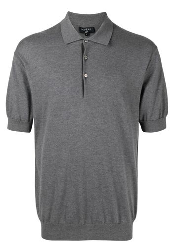 N.Peal melange short-sleeved polo shirt - Grau