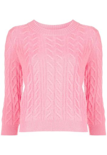 N.Peal Kaschmirpullover mit Zopfmuster - Rosa