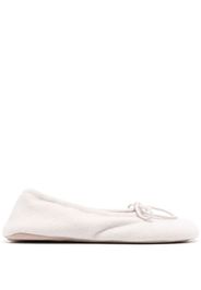 N.Peal Slipper mit Zopfmuster - Nude